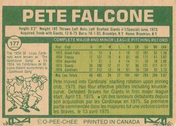 1977 O-Pee-Chee #177 Pete Falcone Back