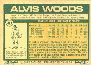 1977 O-Pee-Chee #256 Alvis Woods Back