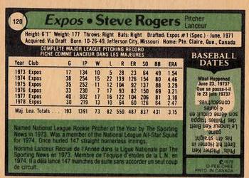 1979 O-Pee-Chee #120 Steve Rogers Back