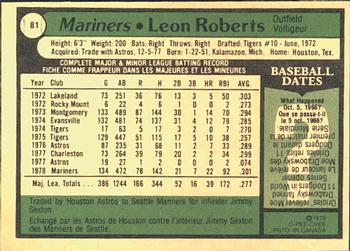 1979 O-Pee-Chee #81 Leon Roberts Back