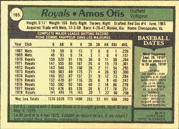 1979 O-Pee-Chee #185 Amos Otis Back