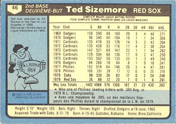 1980 O-Pee-Chee #46 Ted Sizemore Back