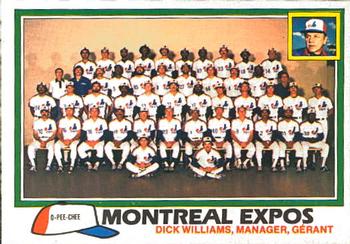 1981 O-Pee-Chee #268 Montreal Expos / Dick Williams Front