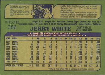 1982 O-Pee-Chee #386 Jerry White Back