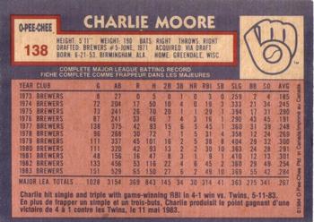 1984 O-Pee-Chee #138 Charlie Moore Back