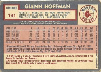 1984 O-Pee-Chee #141 Glenn Hoffman Back