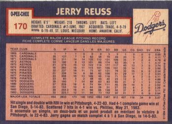 1984 O-Pee-Chee #170 Jerry Reuss Back