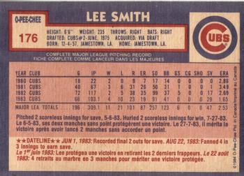 1984 O-Pee-Chee #176 Lee Smith Back