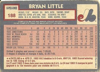 1984 O-Pee-Chee #188 Bryan Little Back