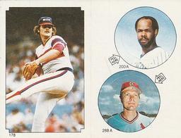 1984 O-Pee-Chee Stickers #178/200A/288A LaMarr Hoyt / Cecil Cooper / Bob Forsch Front