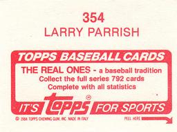 1984 Topps Stickers #354 Larry Parrish Back