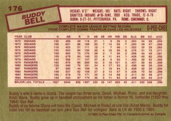 1985 O-Pee-Chee #176 Buddy Bell Back