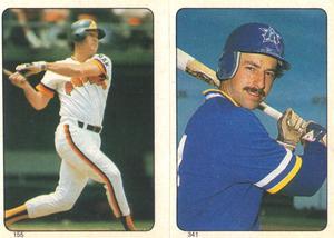 1985 O-Pee-Chee Stickers #155 / 341 Graig Nettles / Jack Perconte Front