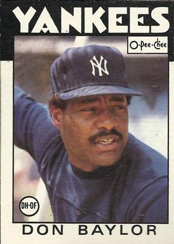 1986 O-Pee-Chee #184 Don Baylor Front