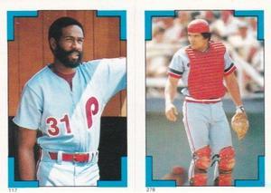 1986 O-Pee-Chee Stickers #117 / 278 Garry Maddox / Mark Salas Front