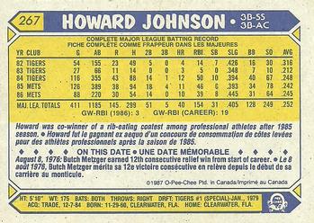1987 O-Pee-Chee #267 Howard Johnson Back