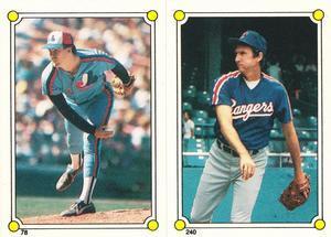 1987 O-Pee-Chee Stickers #78 / 240 Tim Burke / Charlie Hough Front