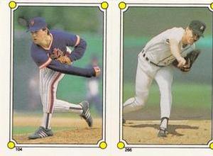 1987 O-Pee-Chee Stickers #104 / 266 Roger McDowell / Jack Morris Front