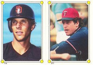 1987 O-Pee-Chee Stickers #114 / 277 Tim Flannery / Frank Viola Front