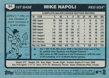2014 Topps Archives #94 Mike Napoli Back