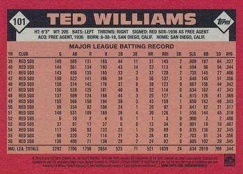 2014 Topps Archives #101 Ted Williams Back