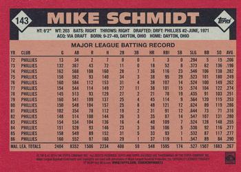 2014 Topps Archives #143 Mike Schmidt Back