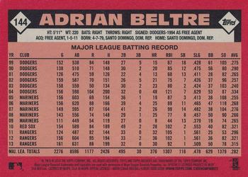 2014 Topps Archives #144 Adrian Beltre Back