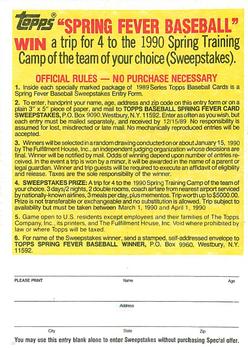 1989 Topps - Topps Company Store #NNO Style E T-Shirt Offer Back