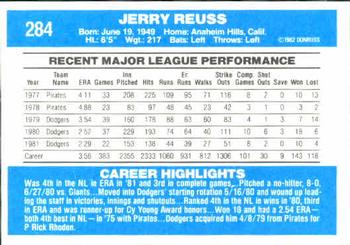 1982 Donruss #284 Jerry Reuss Back