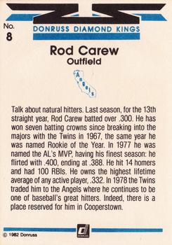 1982 Donruss #8 Rod Carew Back