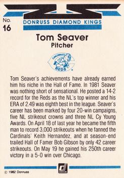 1982 Donruss #16 Tom Seaver Back