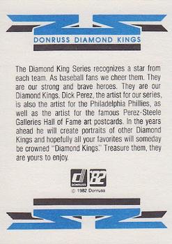1982 Donruss #NNO Diamond Kings Checklist 1-26 Back