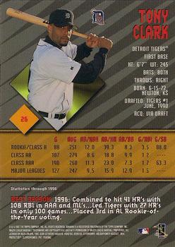 1997 Bowman's Best #26 Tony Clark Back