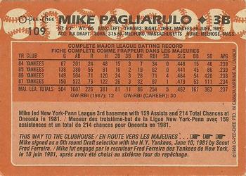 1988 O-Pee-Chee #109 Mike Pagliarulo Back