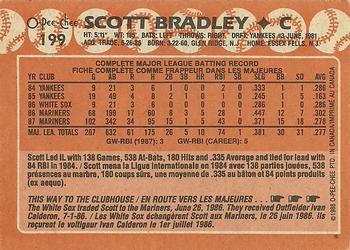 1988 O-Pee-Chee #199 Scott Bradley Back