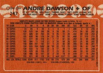 1988 O-Pee-Chee #247 Andre Dawson Back