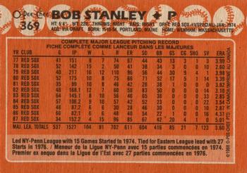 1988 O-Pee-Chee #369 Bob Stanley Back