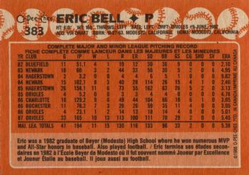 1988 O-Pee-Chee #383 Eric Bell Back