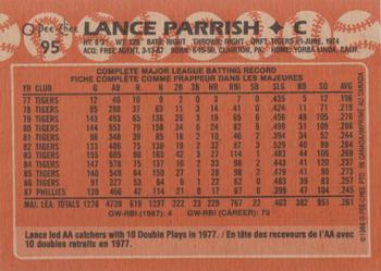 1988 O-Pee-Chee #95 Lance Parrish Back