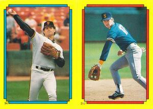 1988 O-Pee-Chee Stickers #94 / 217 Don Robinson / Jim Presley Front