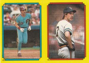 1988 O-Pee-Chee Stickers #123 / 199 Lance Parrish / Dale Sveum Front