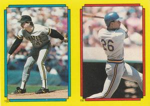 1988 O-Pee-Chee Stickers #132 / 197 Mike Dunne / Glenn Braggs Front