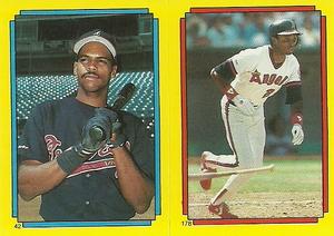 1988 Topps Stickers #42 / 178 Dion James / Gary Pettis Front