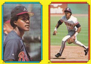 1988 Topps Stickers #41 / 207 Andres Thomas / Julio Franco Front
