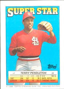 1988 Topps Stickers #49 / 303 Terry Pendleton / Gary Ward Back