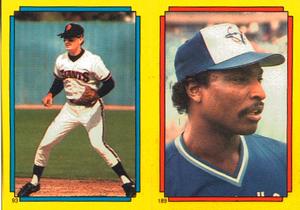 1988 Topps Stickers #93 / 189 Robby Thompson / Lloyd Moseby Front