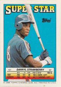 1988 Topps Stickers - Super Star Backs #21 Darryl Strawberry Front