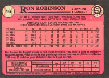 1989 O-Pee-Chee #16 Ron Robinson Back