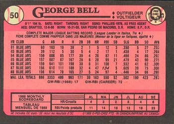 1989 O-Pee-Chee #50 George Bell Back