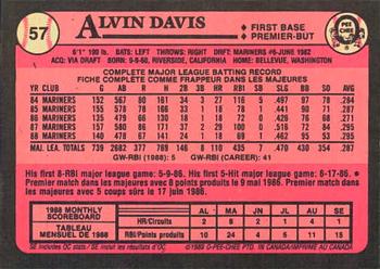 1989 O-Pee-Chee #57 Alvin Davis Back